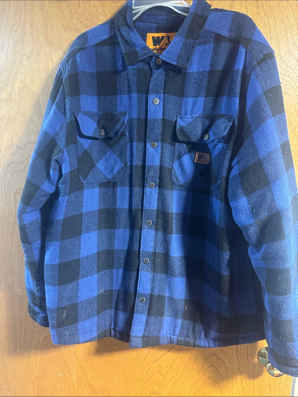 Men’s Blue & Black Plaid Button-Up Jacket